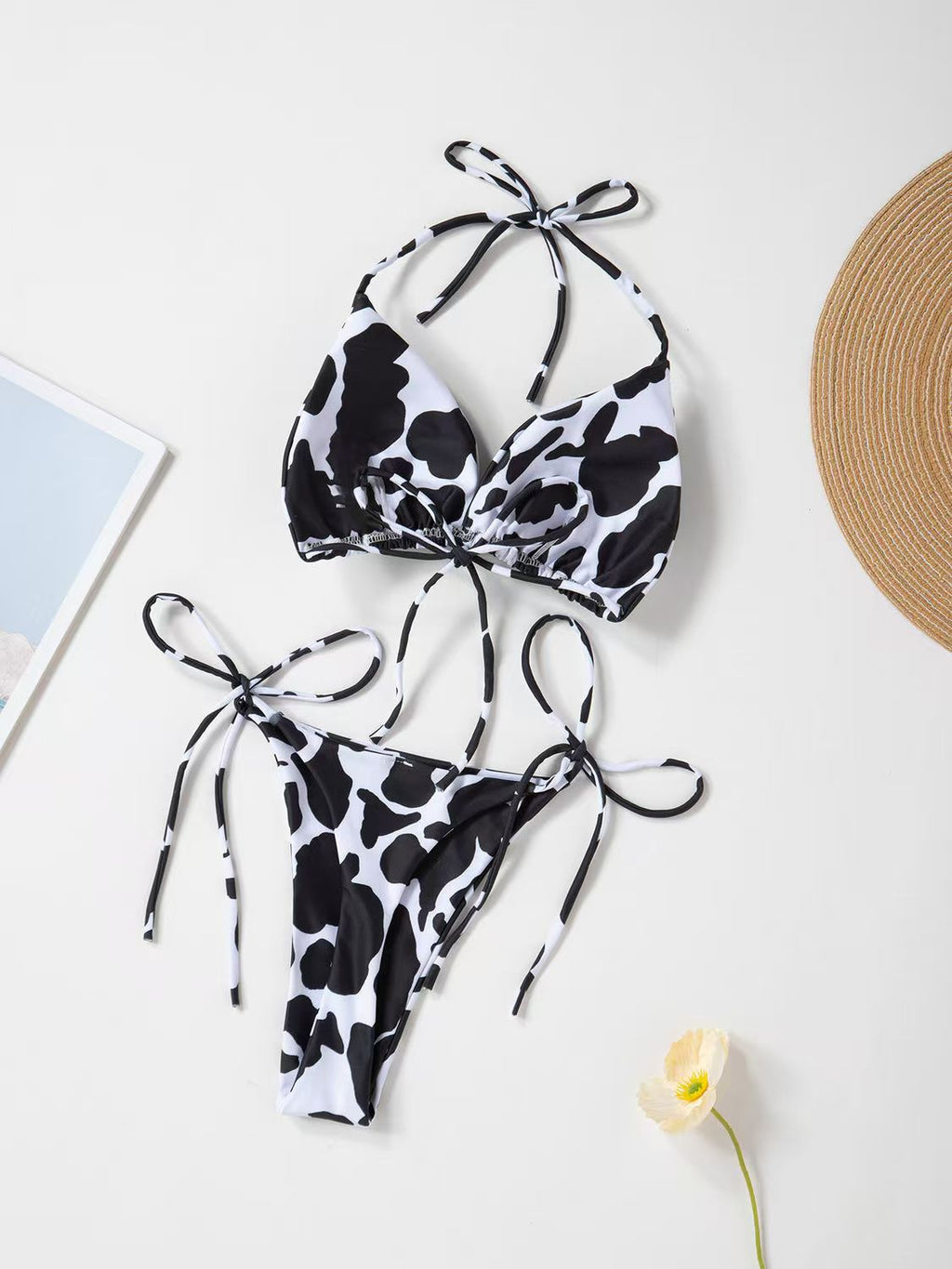 Sexy Lace-Up Bikini Three-Piece Swimsuit for Women