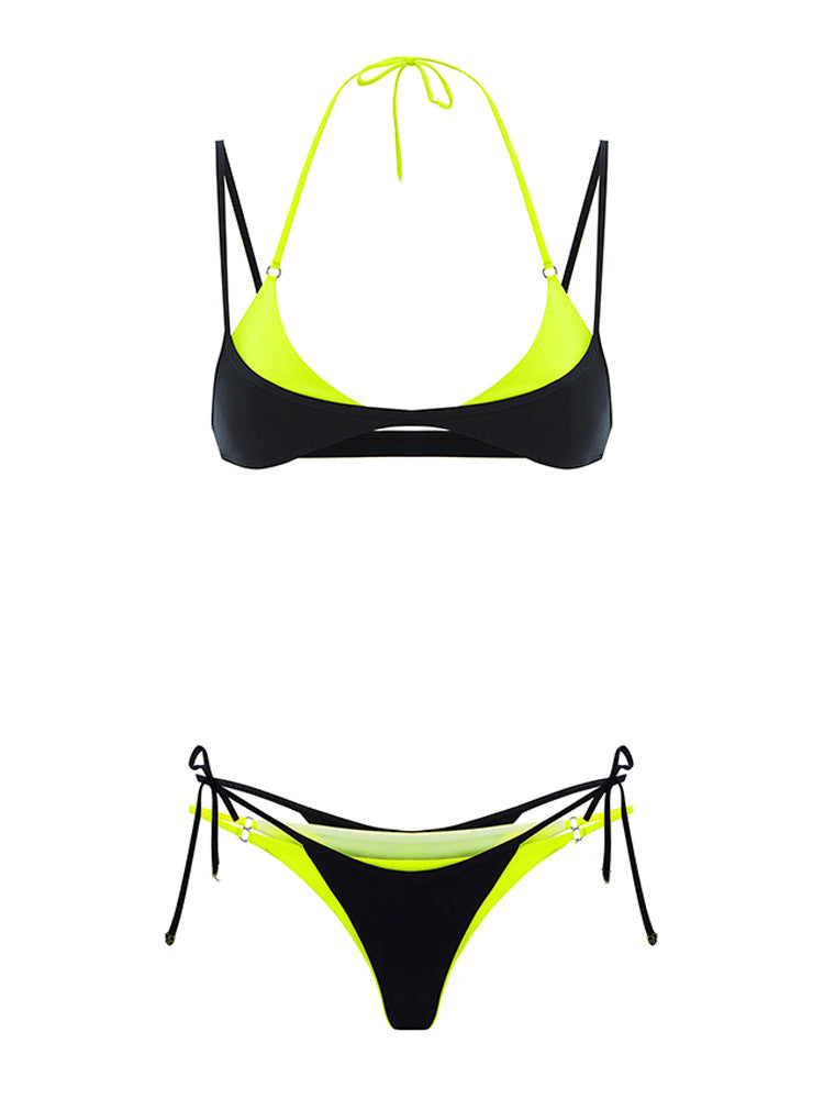 Two-Tone Bikini Swimsuit