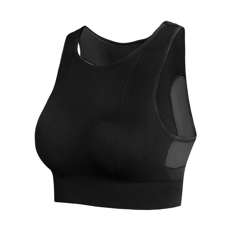 Wire-Free Mesh Sports Bra with Quick-Dry Feature