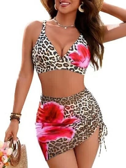 Two-Piece High-Waisted Leopard Print Bikini