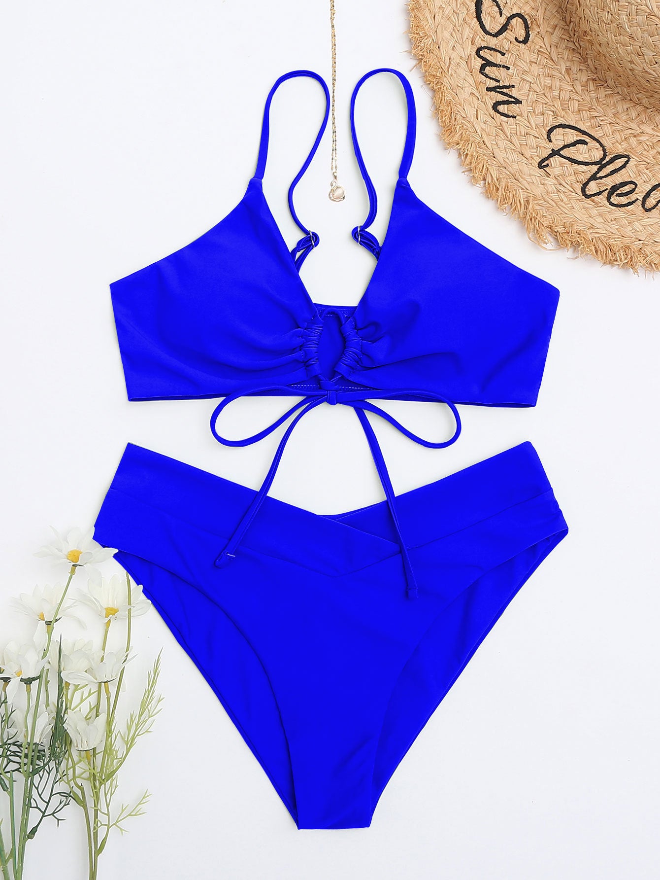 Solid-color sexy bikini set for women