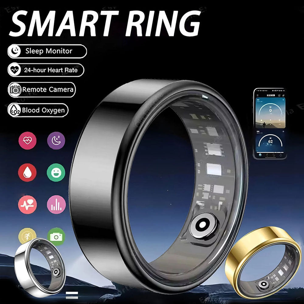 Smart Fitness Ring with Heart Rate Blood Oxygen Tracking