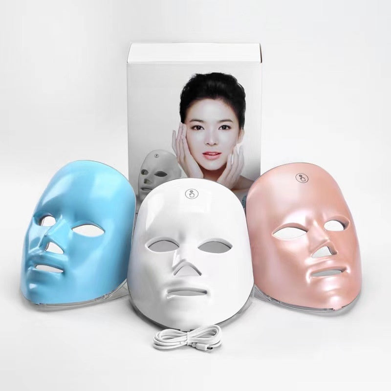 Rechargeable LED Facial Mask Red Blue Light Therapy Device