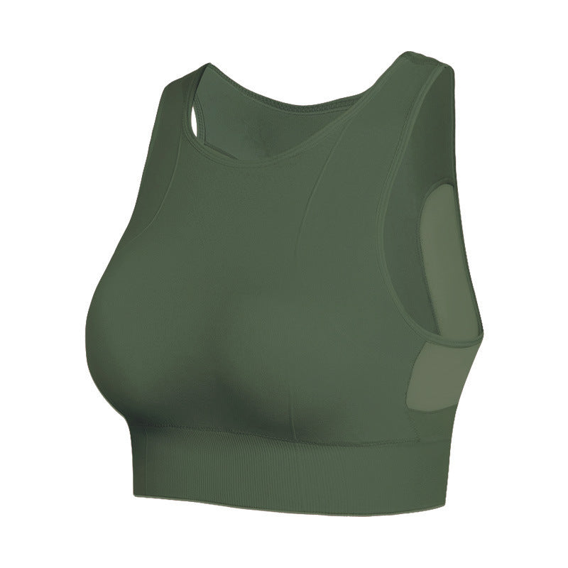 Wire-Free Mesh Sports Bra with Quick-Dry Feature