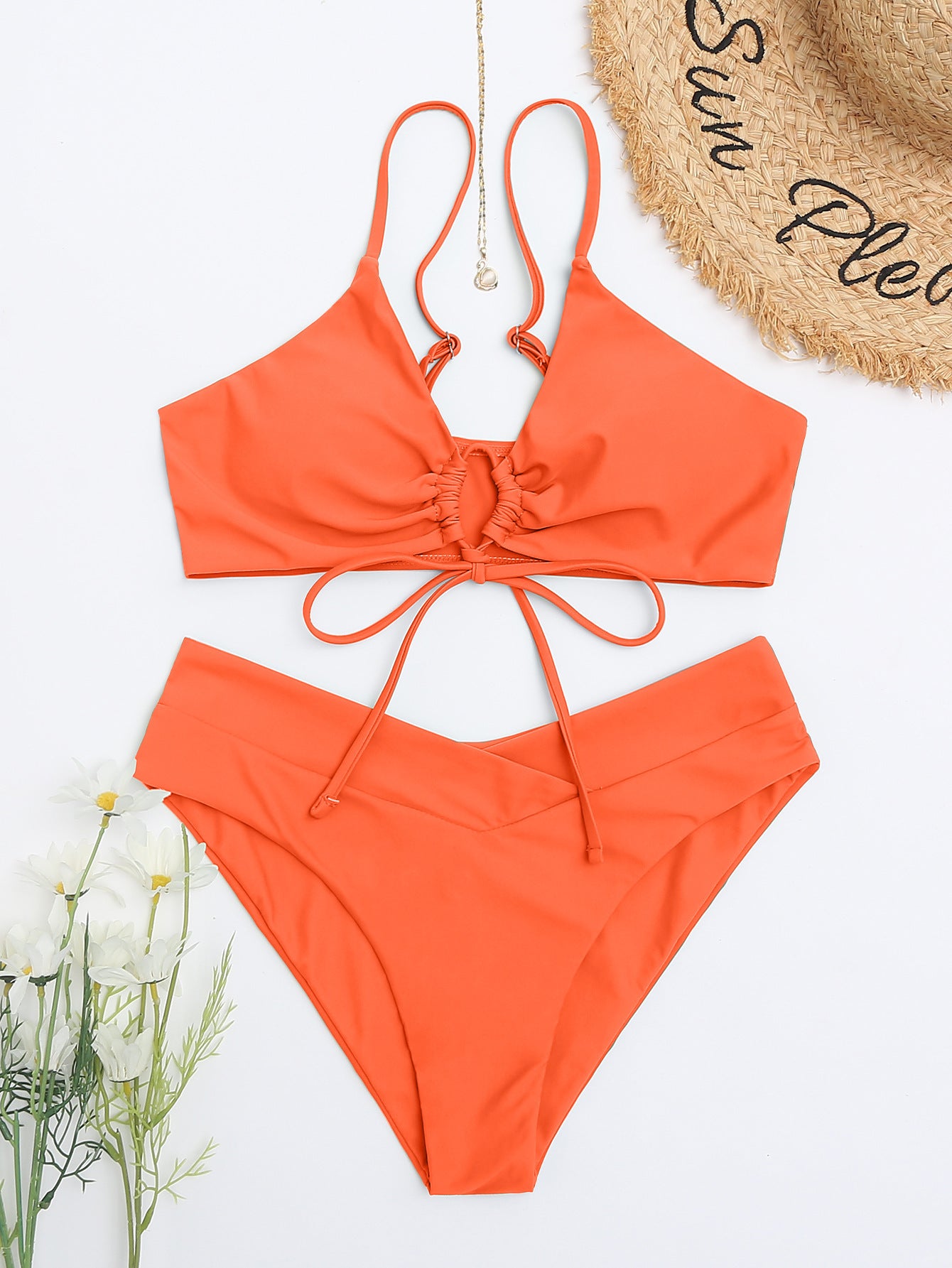 Solid-color sexy bikini set for women