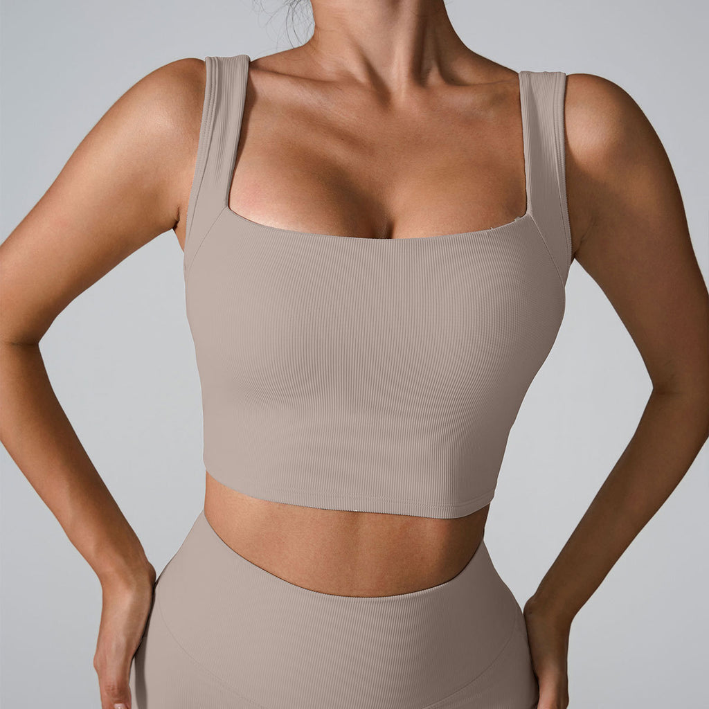 Fitness Support Vest with Built-in Bra