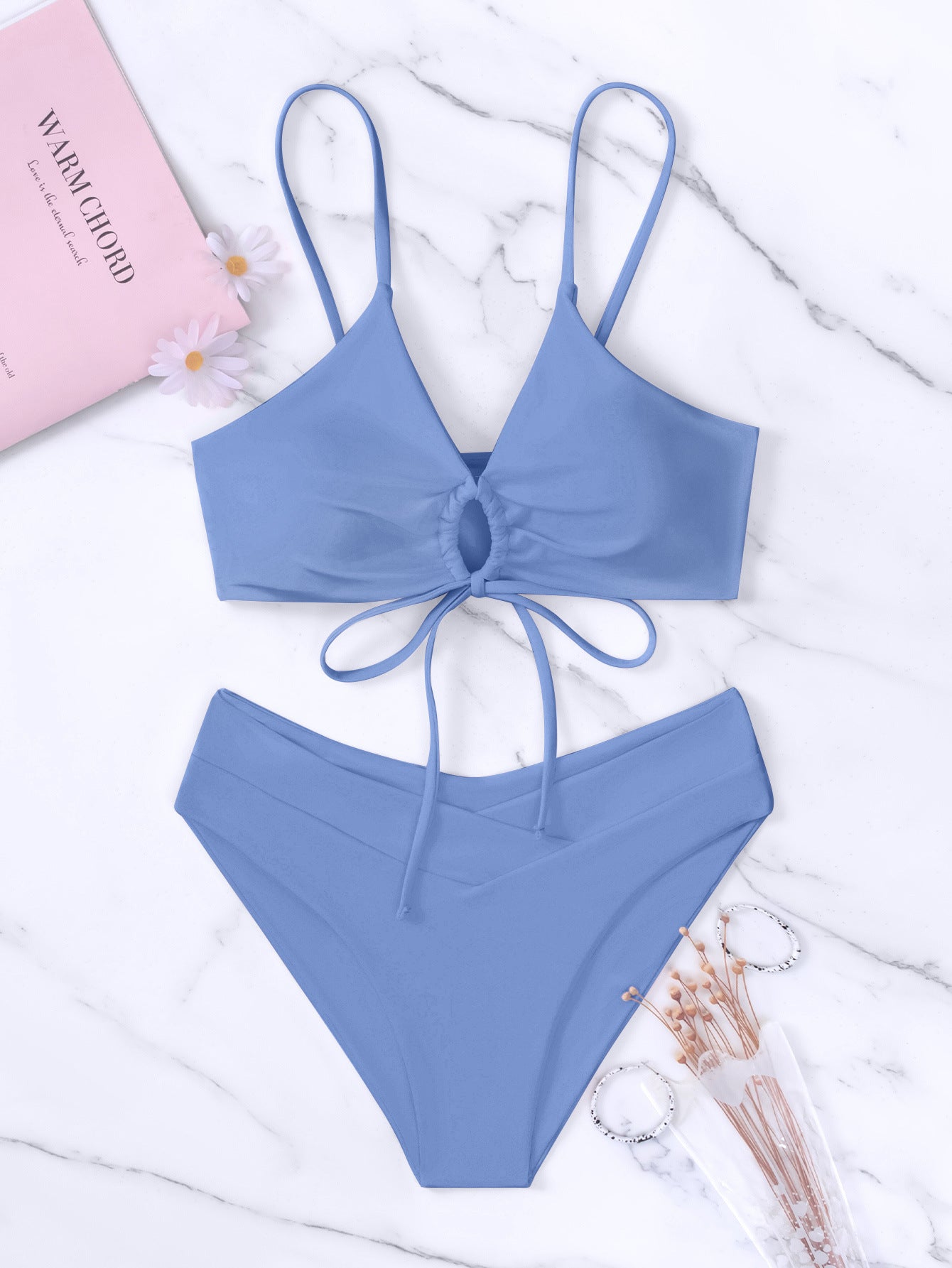 Solid-color sexy bikini set for women