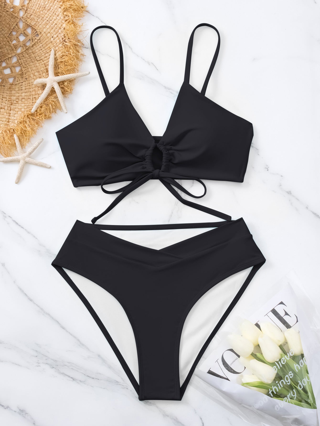 Solid-color sexy bikini set for women