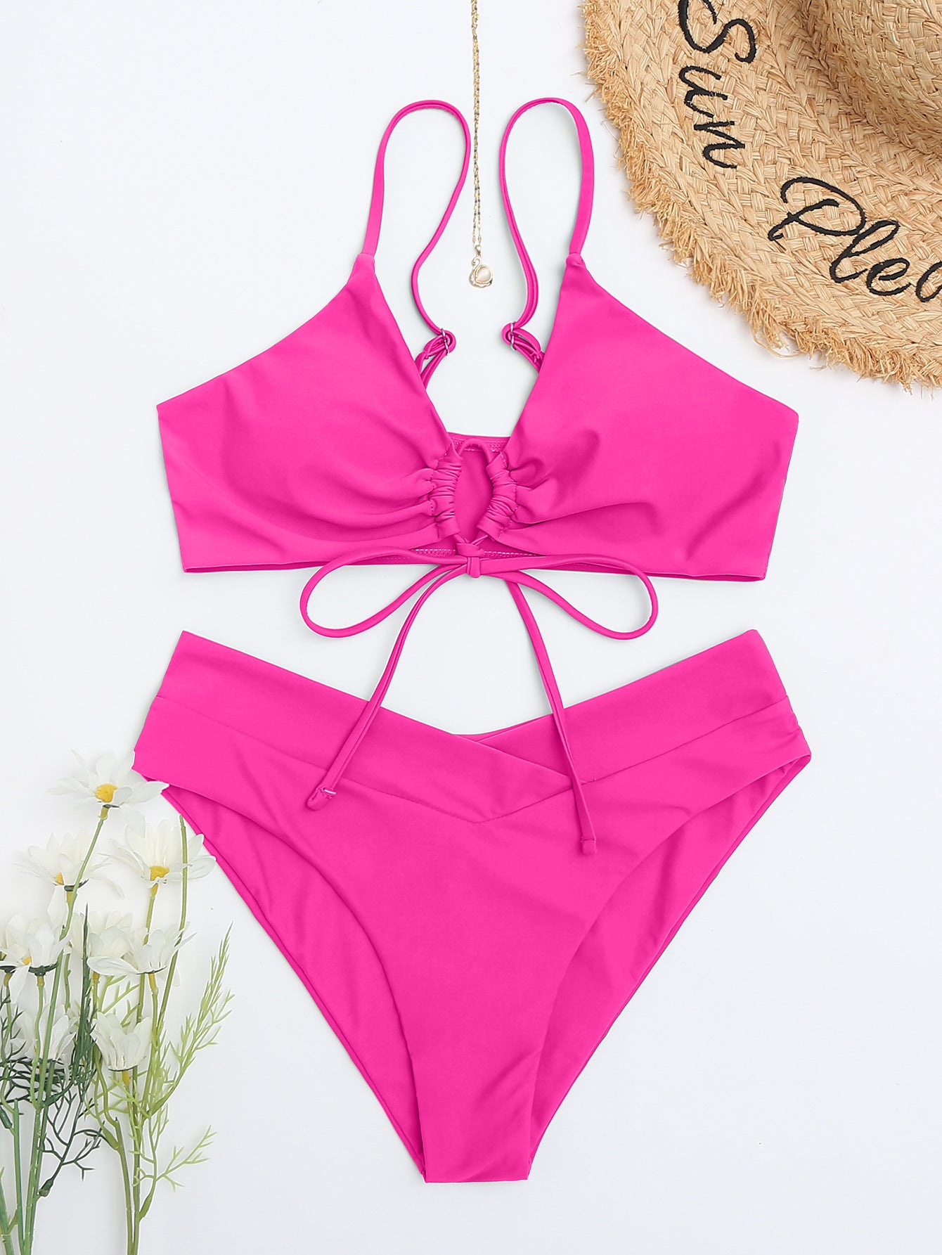 Solid-color sexy bikini set for women