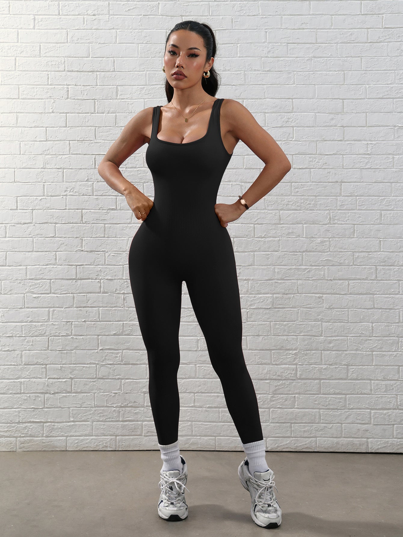 Womens High-Elastic Fitness Jumpsuit
