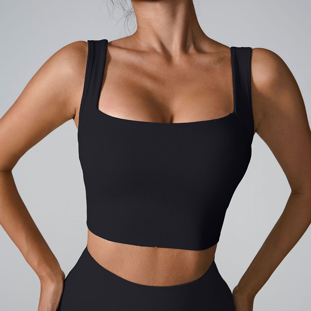 Fitness Support Vest with Built-in Bra