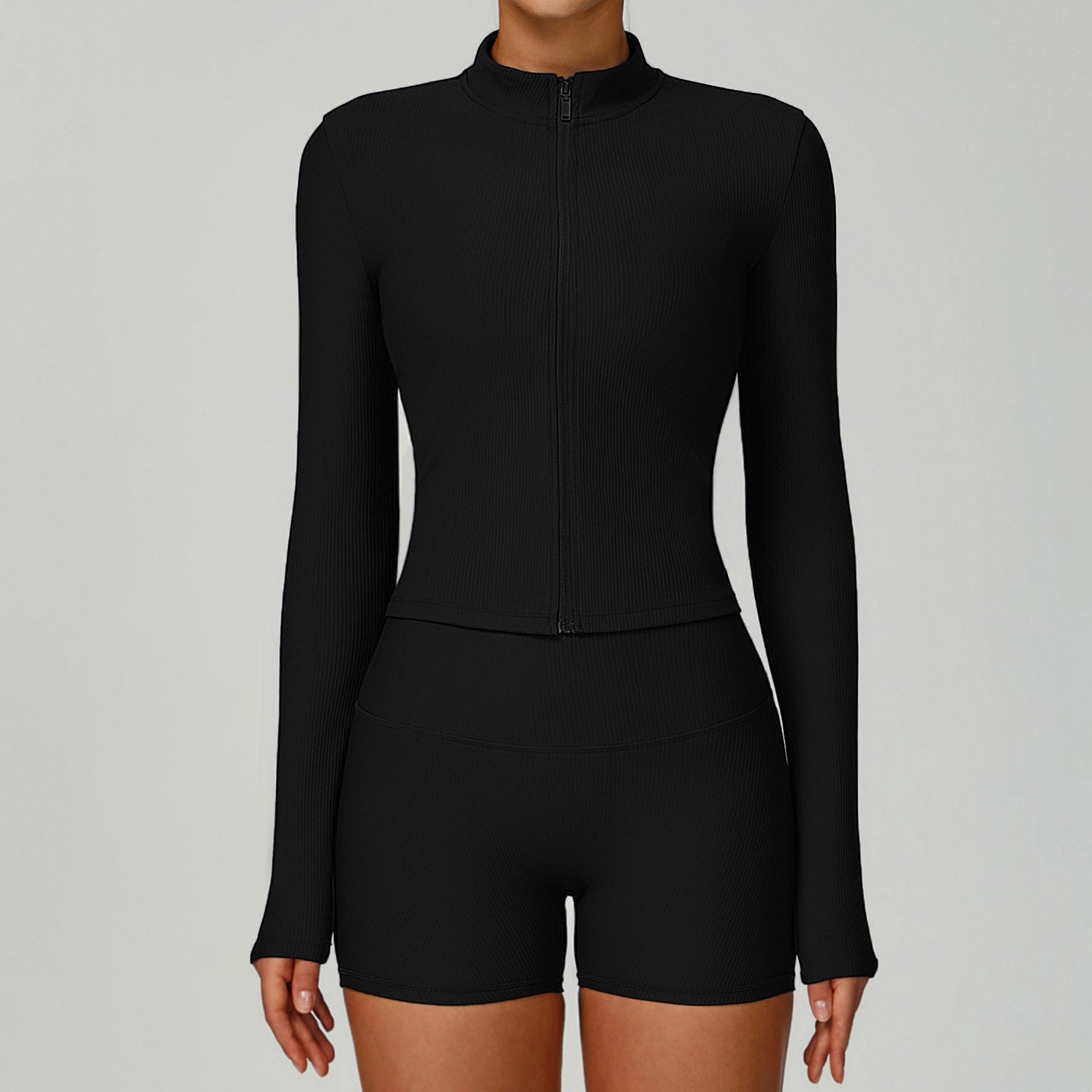 Energy Ribbed Yoga Outfit Set High-Waisted Quick-Dry