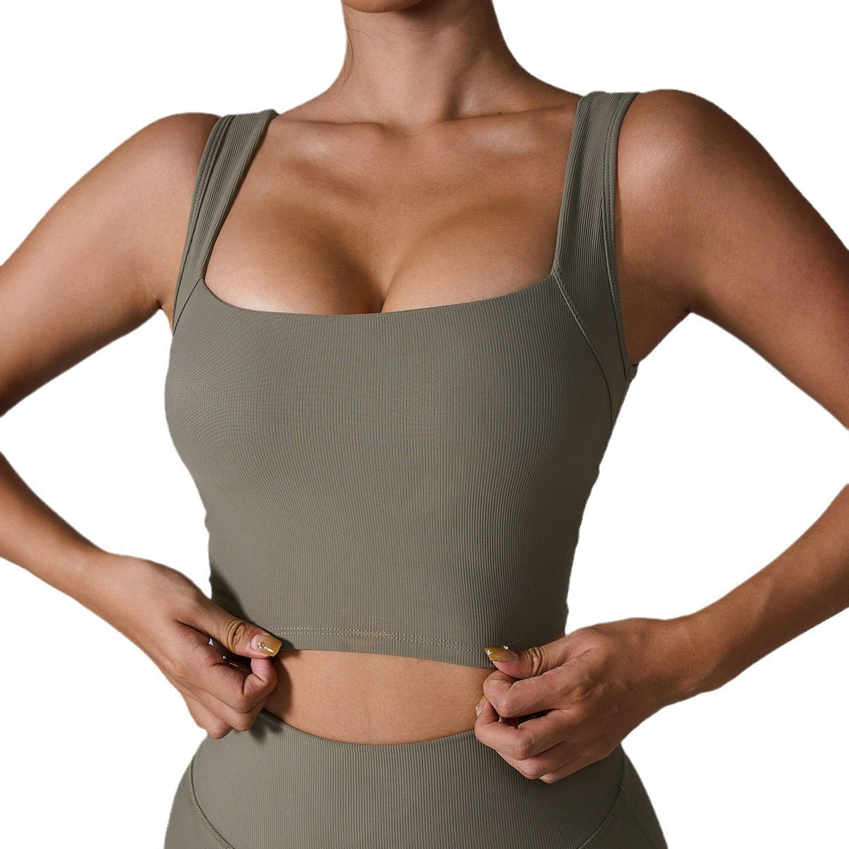 Fitness Support Vest with Built-in Bra