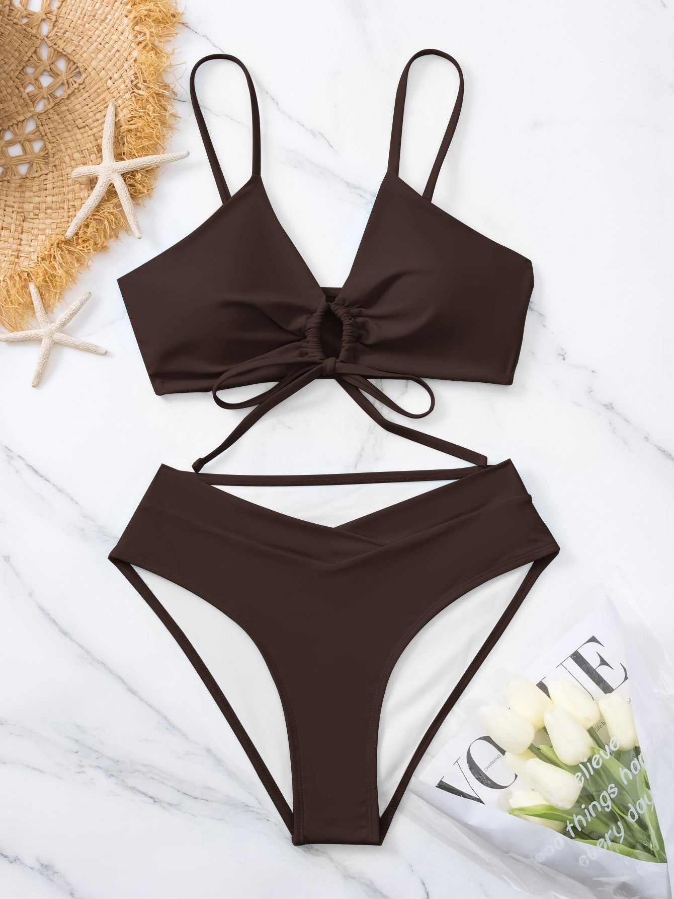 Solid-color sexy bikini set for women